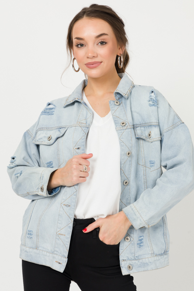 Gwen Studded Jacket, Denim