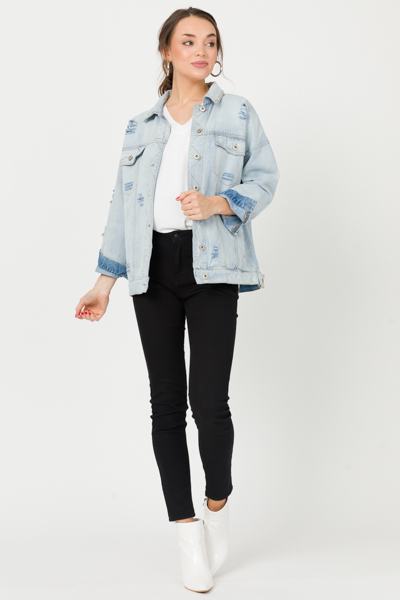 Gwen Studded Jacket, Denim