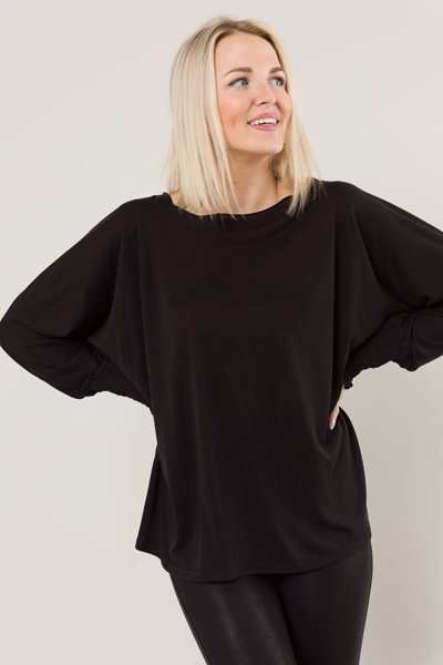 Creamy Modal Top, Black