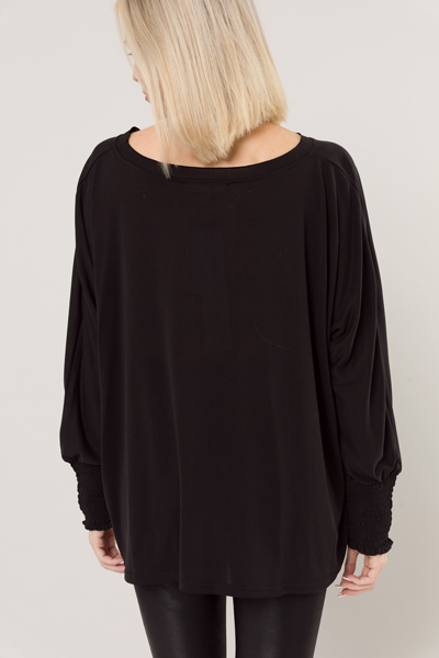 Creamy Modal Top, Black