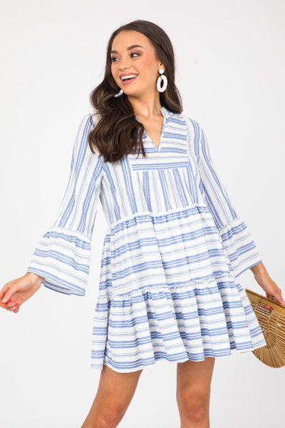 Classic Stripes Dress, Blue