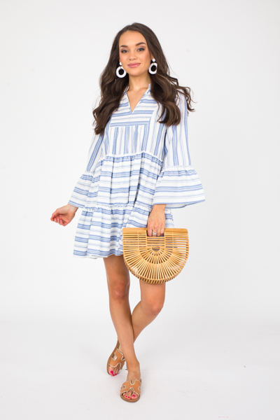 Classic Stripes Dress, Blue