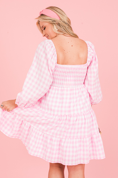 Sweetheart Dress, Pink Gingham