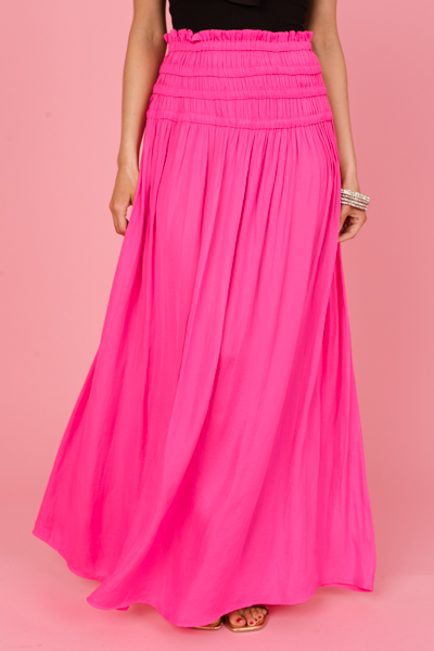 Hot Pink Smooth Maxi Skirt