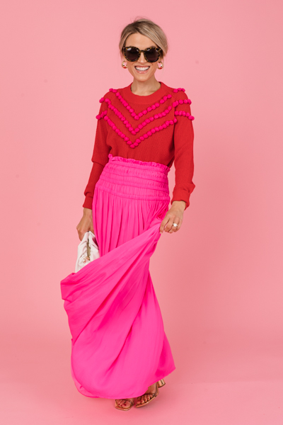 Hot Pink Smooth Maxi Skirt