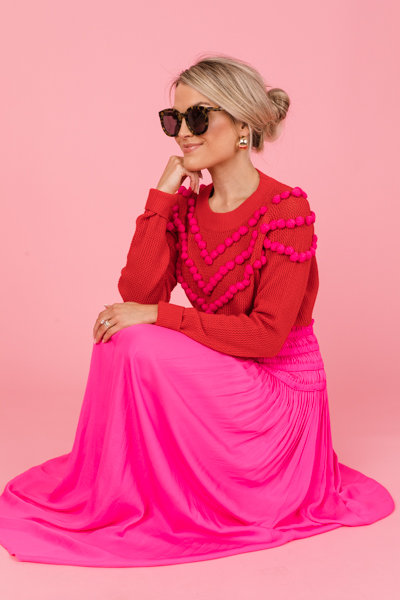 Hot Pink Smooth Maxi Skirt