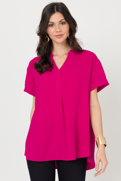 Carrie Crinkle Tunic, Magenta