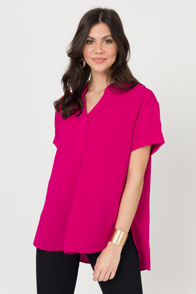 Carrie Crinkle Tunic, Magenta