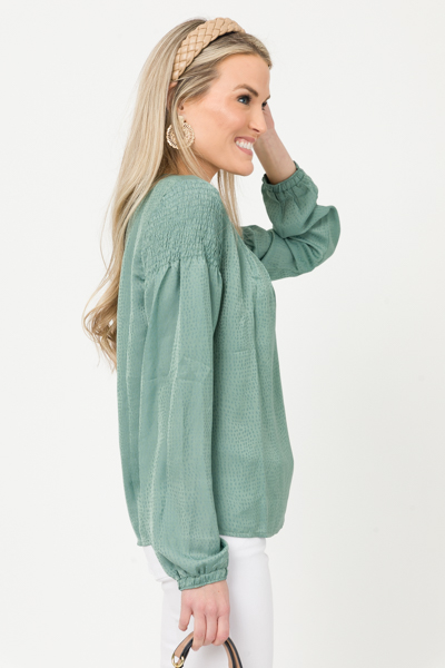 Tonal Specks Blouse, Sage