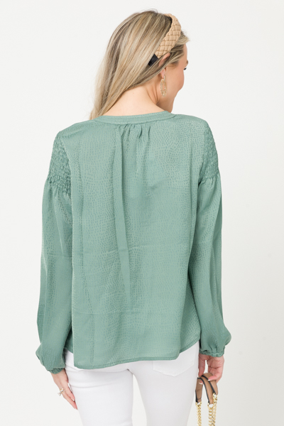 Tonal Specks Blouse, Sage