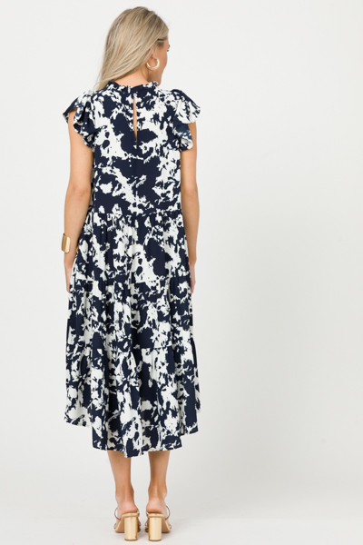 Maggie Tiered Midi, Navy