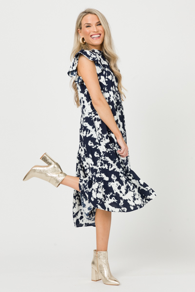 Maggie Tiered Midi, Navy