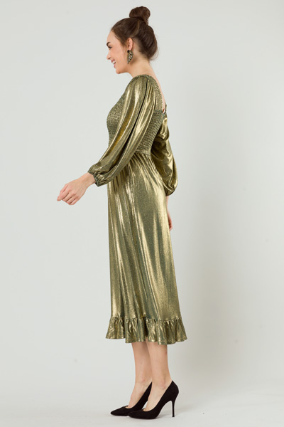 Gold Foil Smock Midi