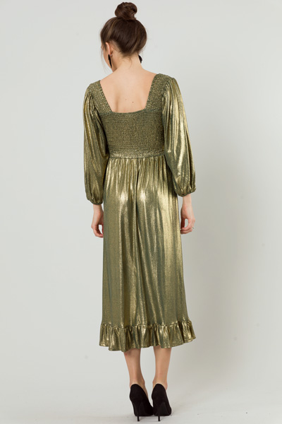 Gold Foil Smock Midi