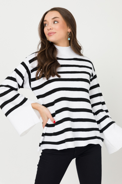 Wide Sleeve Stripe Sweater
