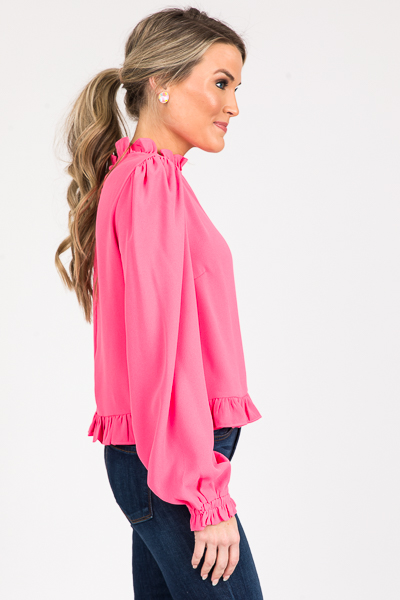 Ruffle Edges Blouse, Pink