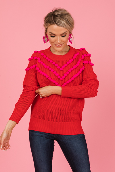 Red pom hot sale pom sweater