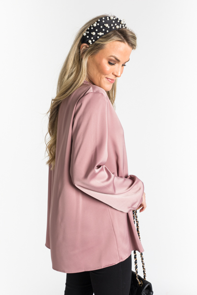 Classic Silky Blouse, Dusty Lavender