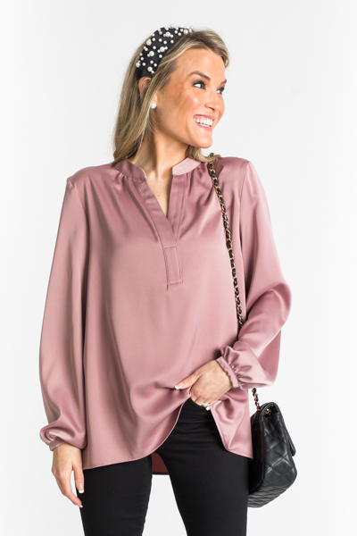 Classic Silky Blouse, Dusty Lavender