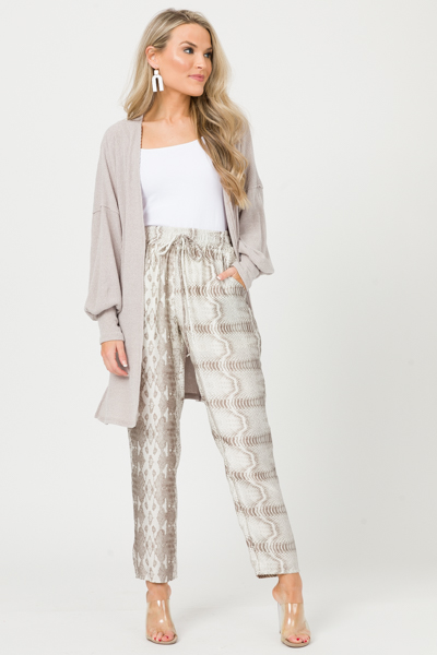 Side Pocket Rib Cardi, Taupe