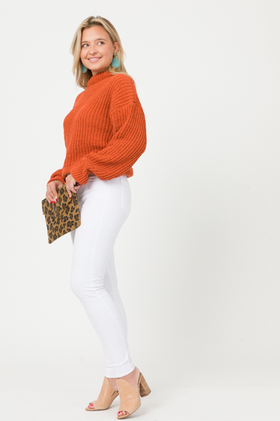 Meg Soft Sweater, Burnt Orange