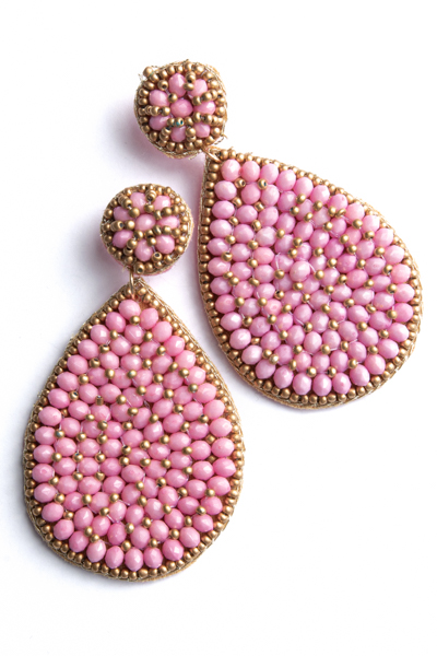 Teardrop Earrings, Pink