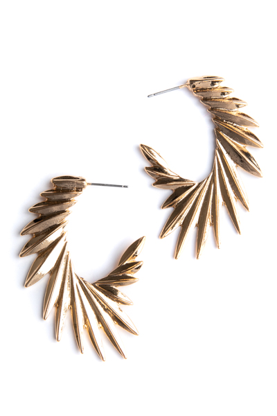 Wing Earrings, Gold