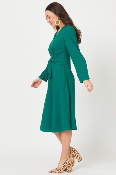 Tie Waist Midi, Green