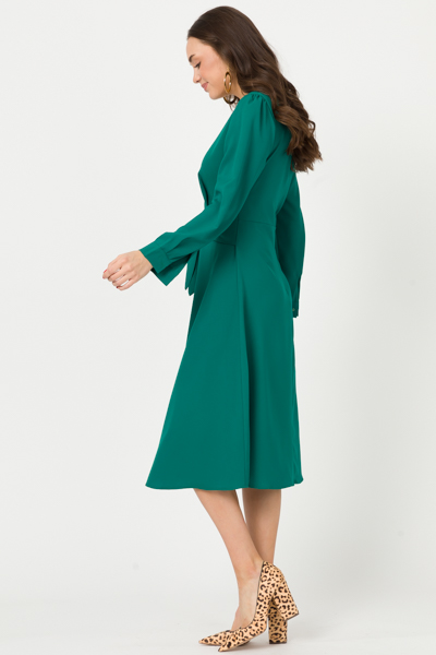 Tie Waist Midi, Green