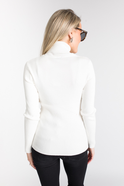 Lori Rib Turtleneck, Ivory