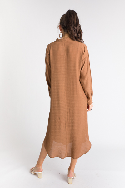Shirt Dress Midi, Camel