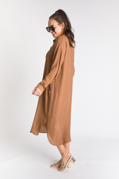 Shirt Dress Midi, Camel