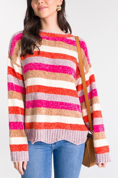 Multi Stripe Chenille Sweater