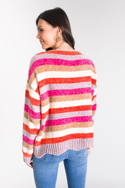 Multi Stripe Chenille Sweater