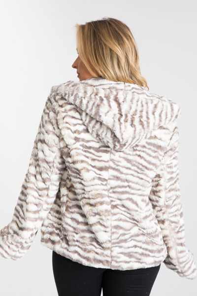 Wild Side Fur Jacket, Ivory