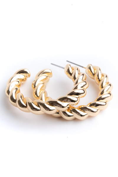 Rope Twisted Hoops, Gold