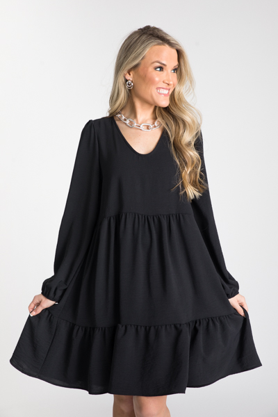 Mindy Babydoll Dress, Black