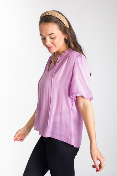 Lavender Tonal Dot Blouse