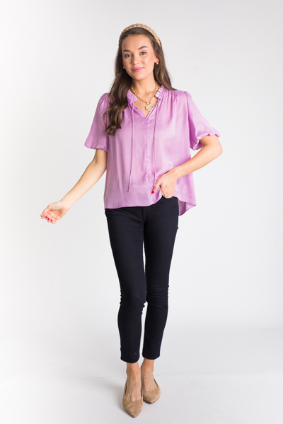 Lavender Tonal Dot Blouse