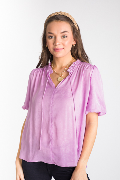 Lavender Tonal Dot Blouse