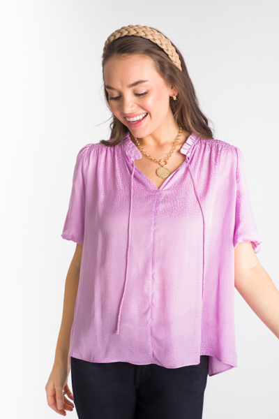 Lavender Tonal Dot Blouse