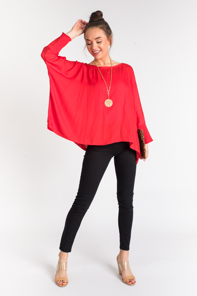 Smooth Dolman Blouse, Tomato