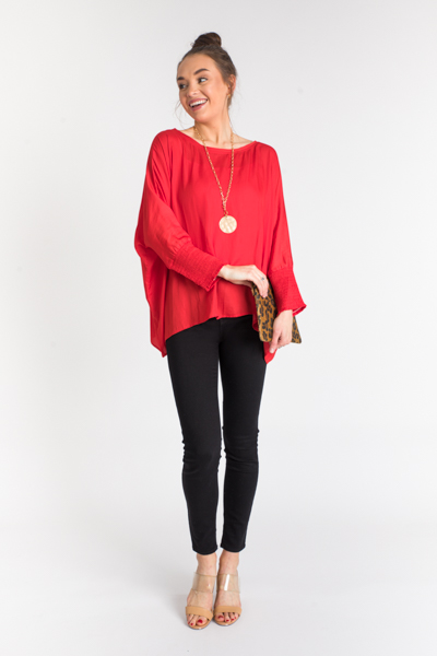 Smooth Dolman Blouse, Tomato