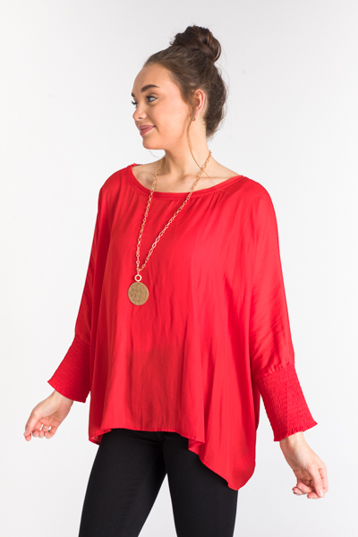 Smooth Dolman Blouse, Tomato