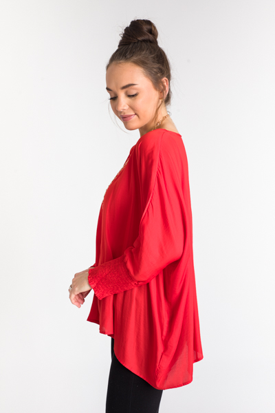 Smooth Dolman Blouse, Tomato