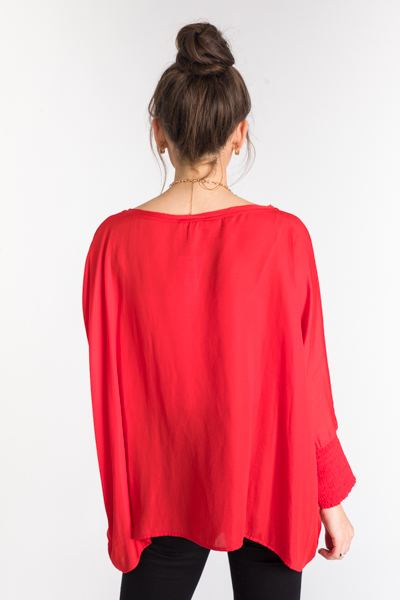 Smooth Dolman Blouse, Tomato