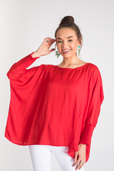 Smooth Dolman Blouse, Tomato