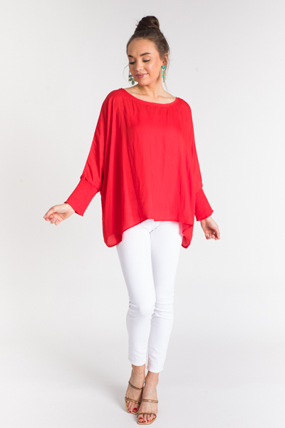 Smooth Dolman Blouse, Tomato