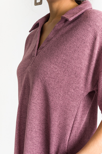 Casual Collared Dress, Mauve