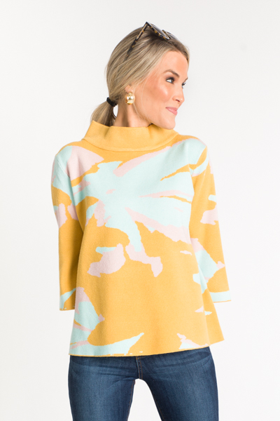 Audrey Sweater, Mustard Abstract